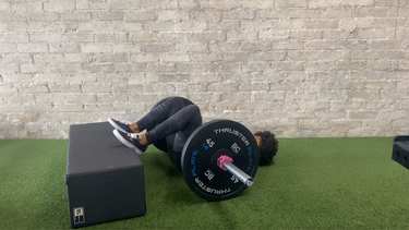 Feet Elevated Barbell Glute Bridge Hip Bridge With Dumbbell